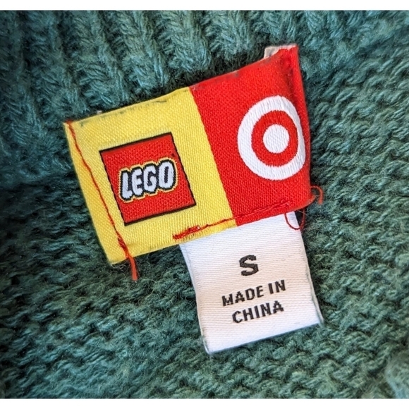 Lego x Target Collaboration Green Textured Long Sleeve Sweater Size Small - Picture 4 of 7